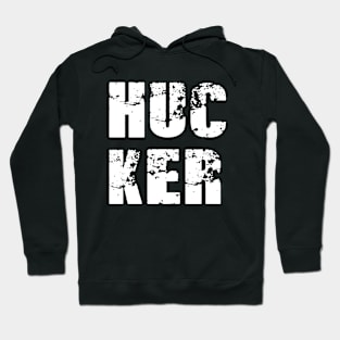 HUCKER DISTRESSED HALF HALF BIG LOGO Hoodie